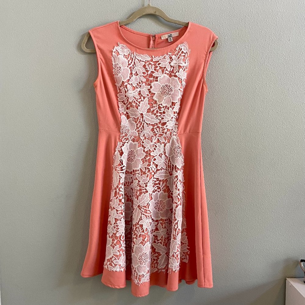 Peach Skate Style Dress with Lace Detailing